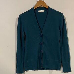 Neiman Marcus cashmere collection Deep Teal Cardigan